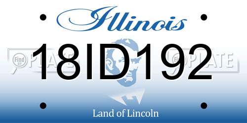 18ID192 Illinois License Plate