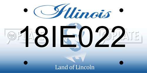 18IE022 Illinois License Plate