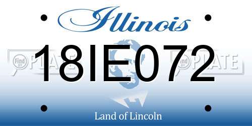18IE072 Illinois License Plate
