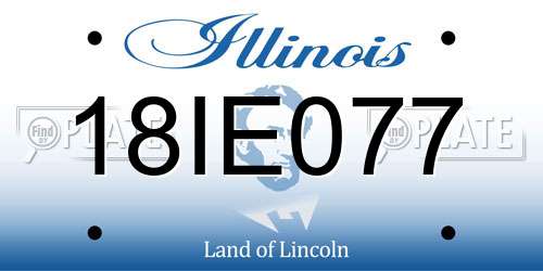 18IE077 Illinois License Plate