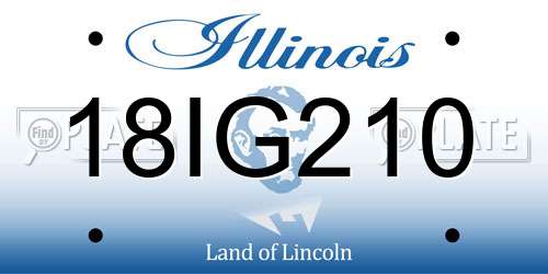 18IG210 Illinois License Plate