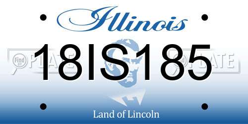18IS185 Illinois License Plate