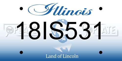 18IS531 Illinois License Plate
