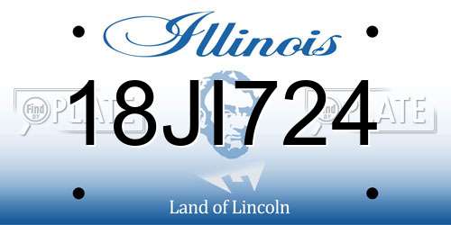 18JI724 Illinois License Plate