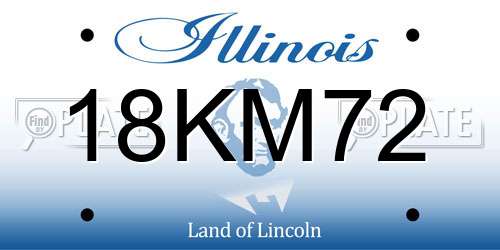 18KM72 Illinois License Plate