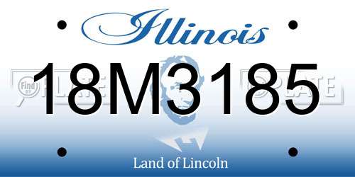 18M3185 Illinois License Plate