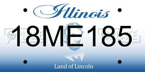 18ME185 Illinois License Plate