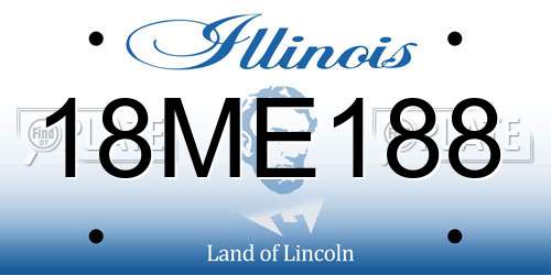 18ME188 Illinois License Plate