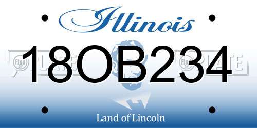 18OB234 Illinois License Plate