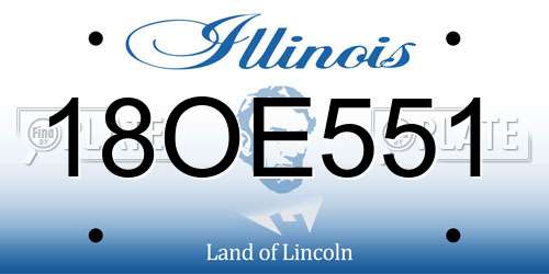 18OE551 Illinois License Plate