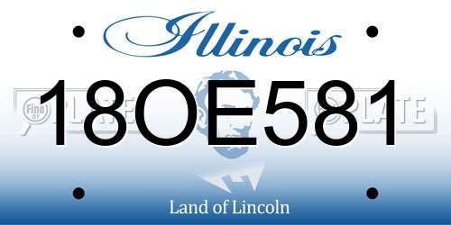 18OE581 Illinois License Plate