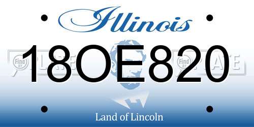 18OE820 Illinois License Plate