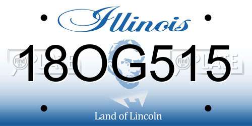 18OG515 Illinois License Plate