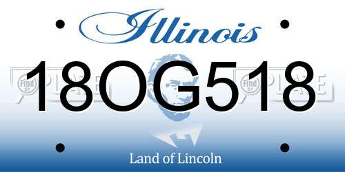 18OG518 Illinois License Plate