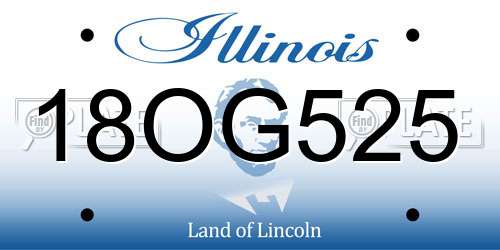 18OG525 Illinois License Plate
