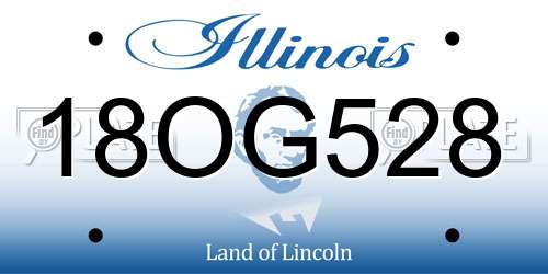 18OG528 Illinois License Plate