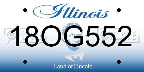 18OG552 Illinois License Plate