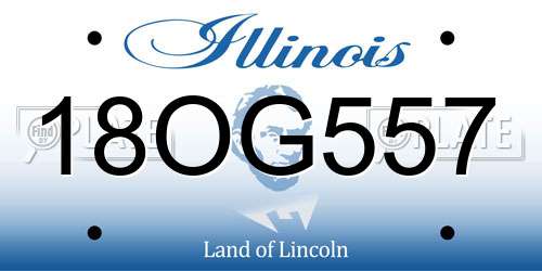 18OG557 Illinois License Plate