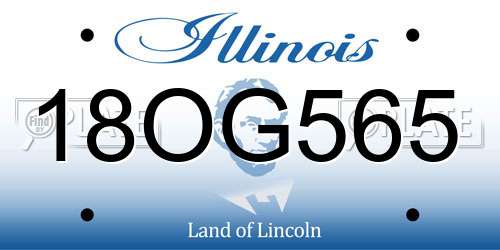 18OG565 Illinois License Plate