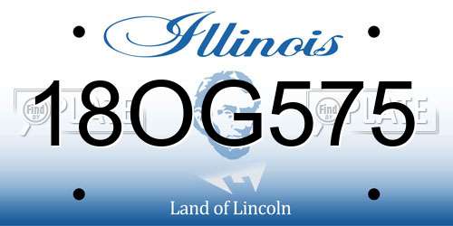 18OG575 Illinois License Plate