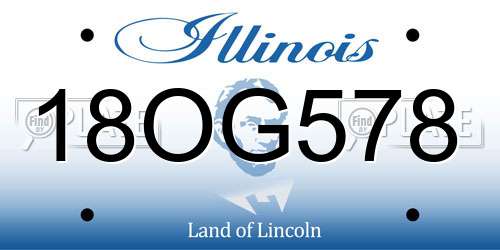 18OG578 Illinois License Plate