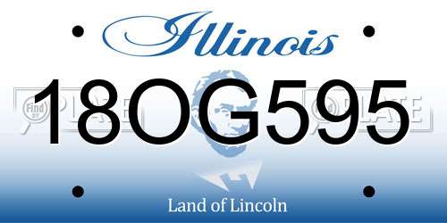 18OG595 Illinois License Plate