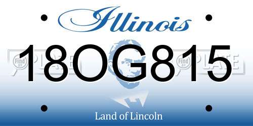 18OG815 Illinois License Plate