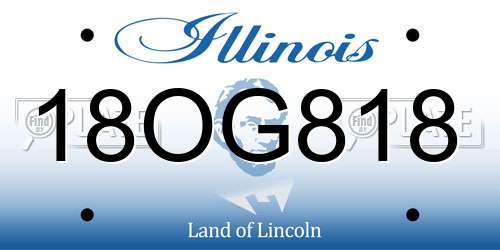 18OG818 Illinois License Plate