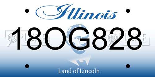 18OG828 Illinois License Plate