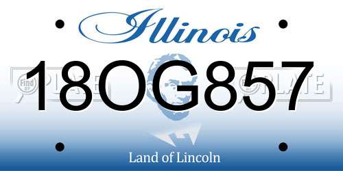 18OG857 Illinois License Plate