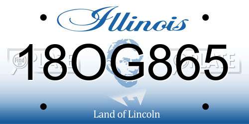 18OG865 Illinois License Plate