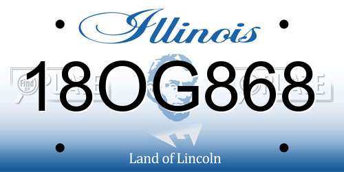 18OG868 Illinois License Plate
