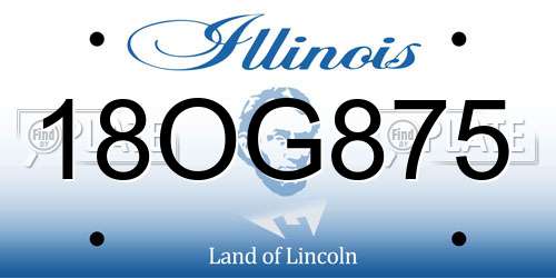 18OG875 Illinois License Plate