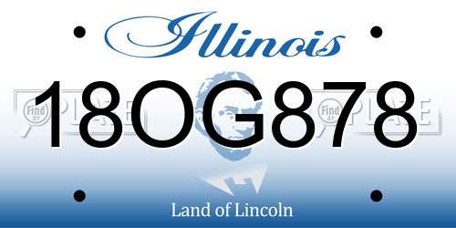 18OG878 Illinois License Plate