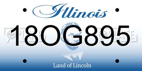 18OG895 Illinois License Plate