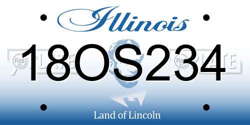 18OS234 Illinois License Plate