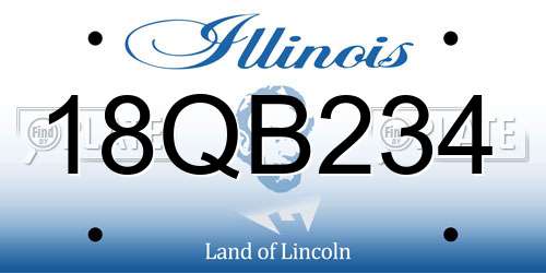 18QB234 Illinois License Plate