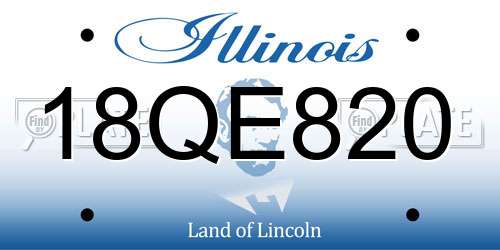 18QE820 Illinois License Plate