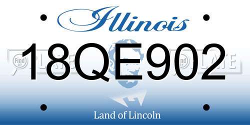 18QE902 Illinois License Plate