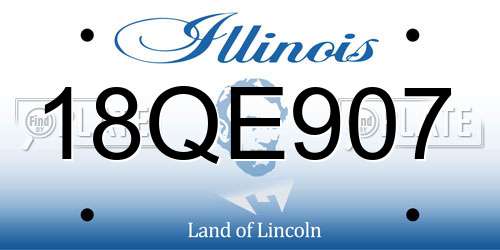 18QE907 Illinois License Plate