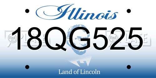 18QG525 Illinois License Plate