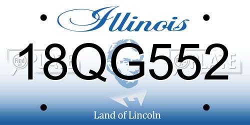 18QG552 Illinois License Plate