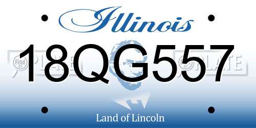 18QG557 Illinois License Plate