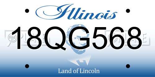18QG568 Illinois License Plate