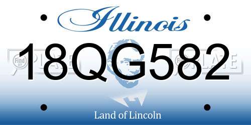 18QG582 Illinois License Plate