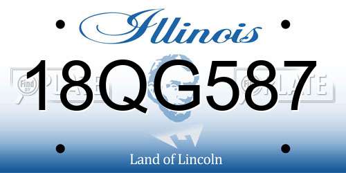 18QG587 Illinois License Plate
