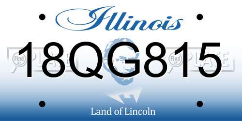 18QG815 Illinois License Plate