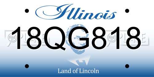 18QG818 Illinois License Plate