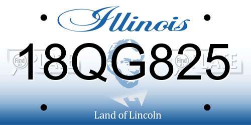 18QG825 Illinois License Plate