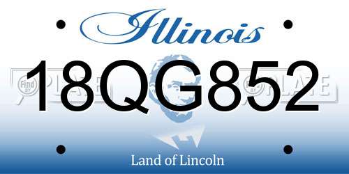 18QG852 Illinois License Plate